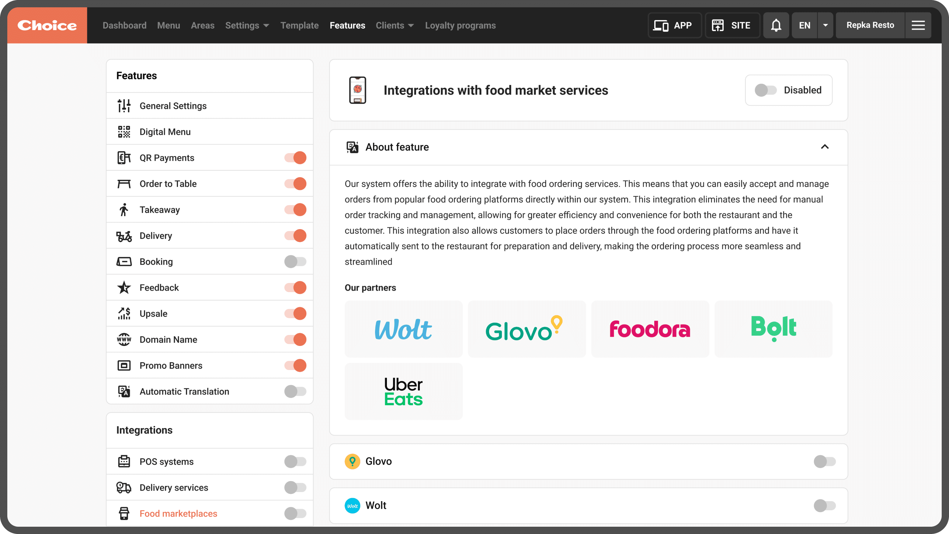 An app for receiving all orders from marketplaces into one system - ChoiceQR