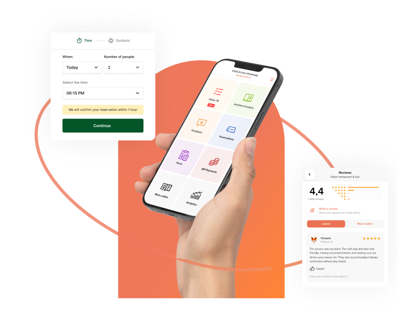 After the visit the guest can leave a review - ChoiceQR