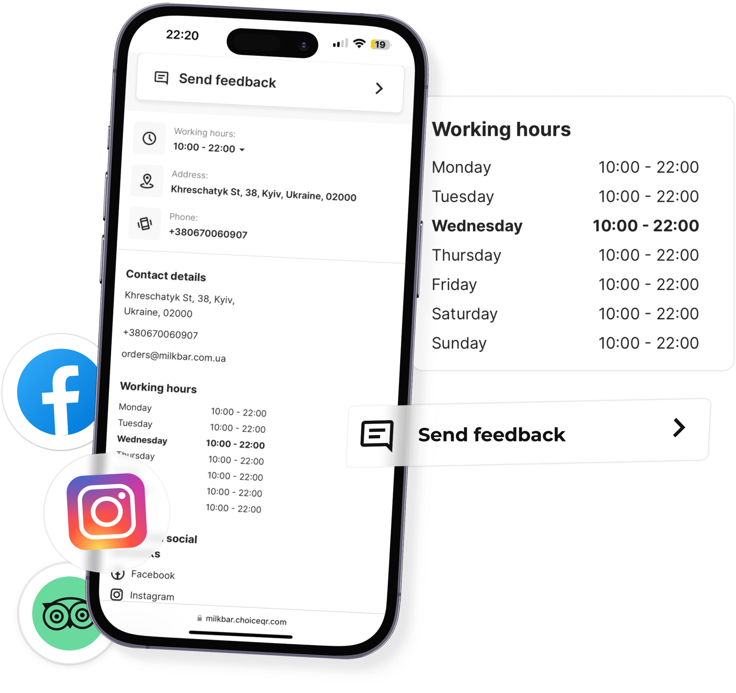 Lze použít jako online vizitku - Choice – Chytré nástroje pro moderní restaurace