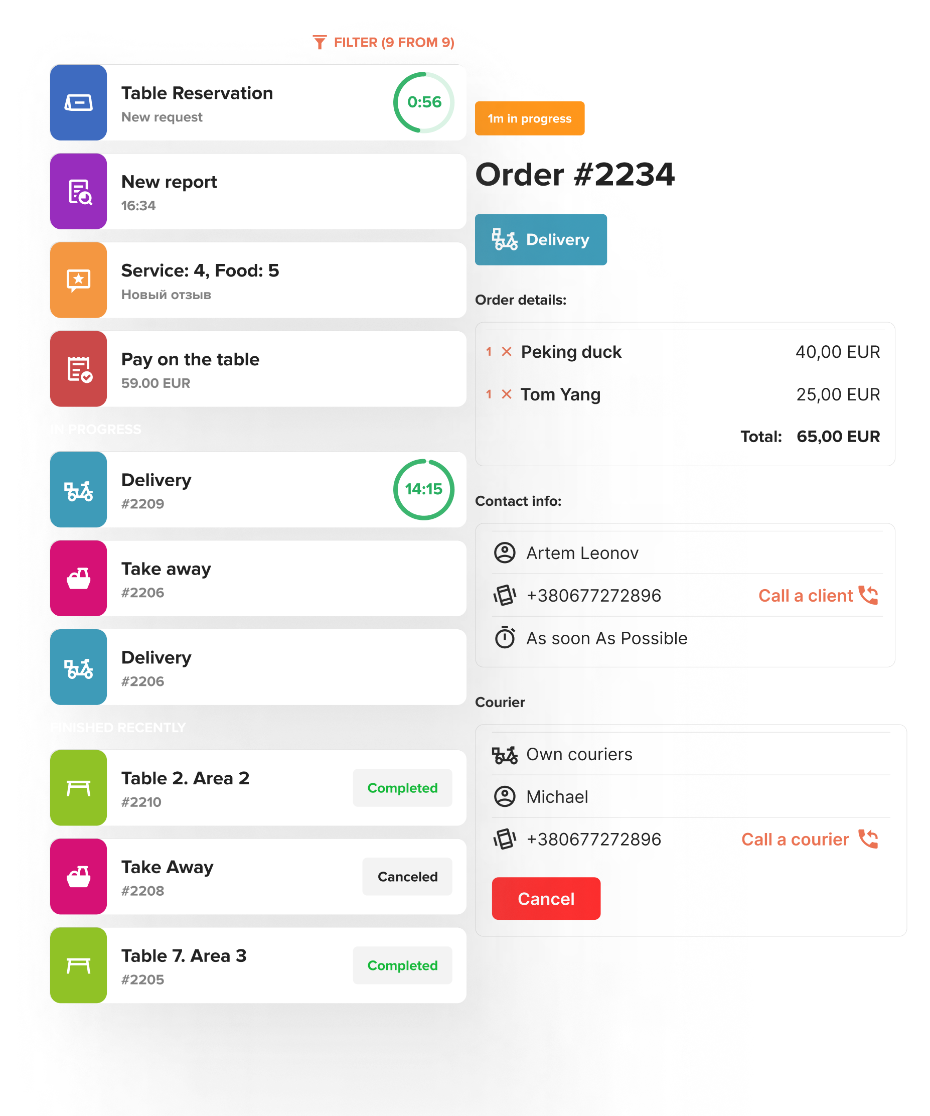 Custom app for order placement: - ChoiceQR