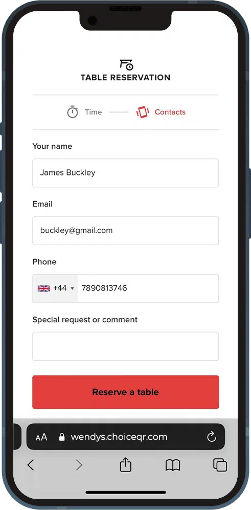 Customise the booking page to suit your brand style - ChoiceQR