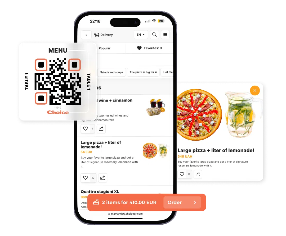 Sleek, High-Converting Online Menu (30% Conversion Rate) - ChoiceQR