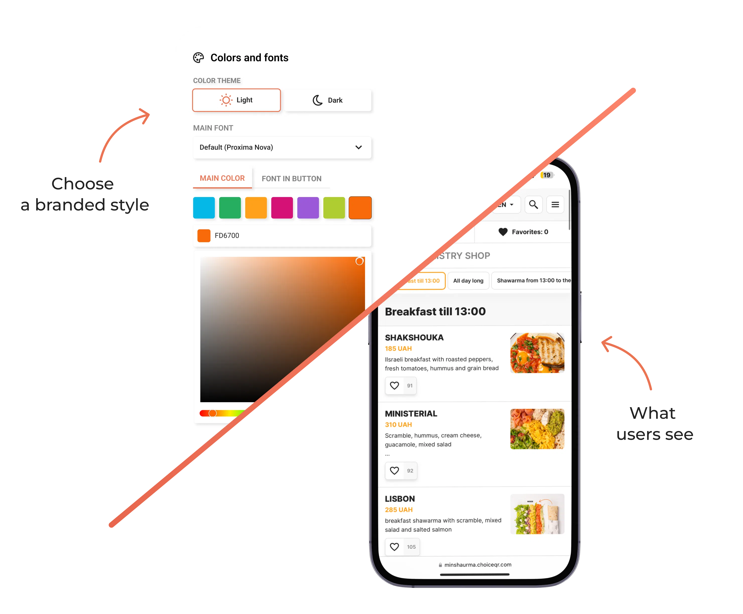 Brand website with numerous custom features - ChoiceQR