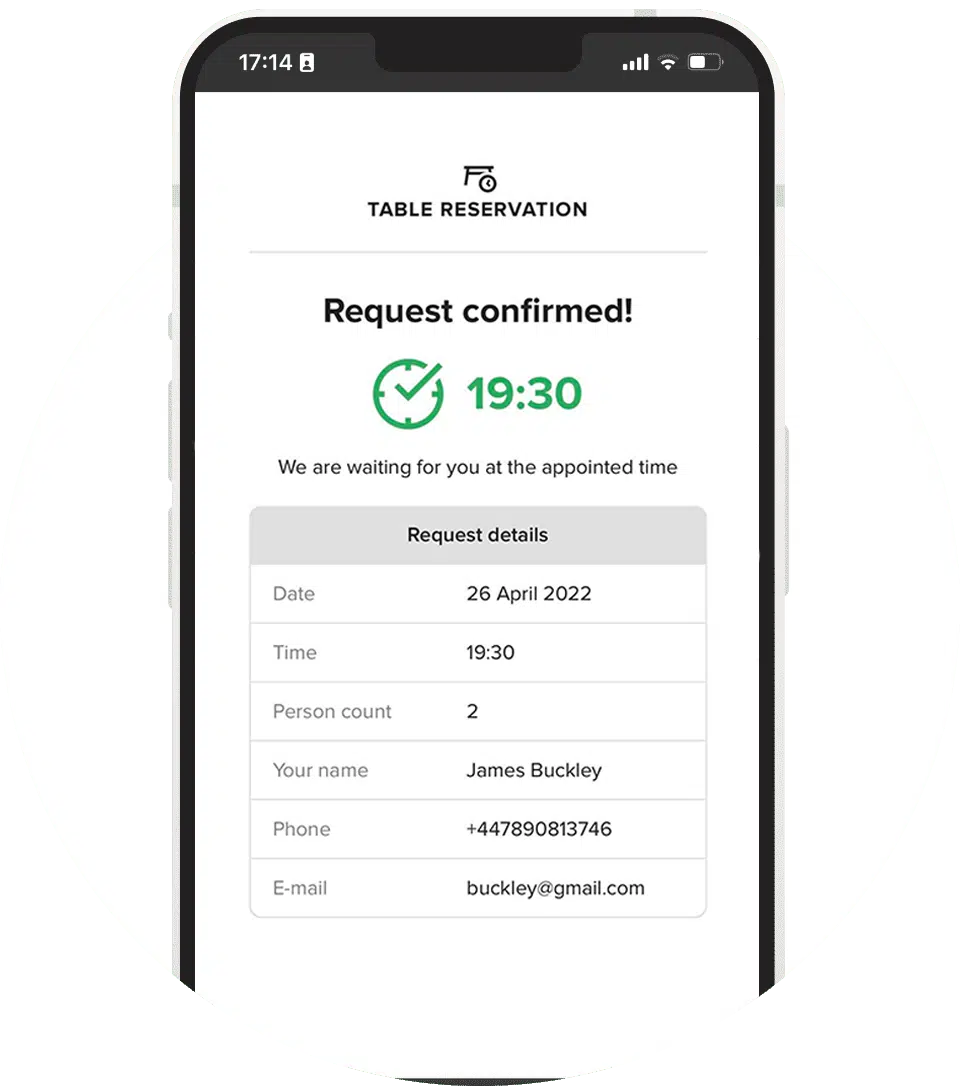 Table Reservation - ChoiceQR