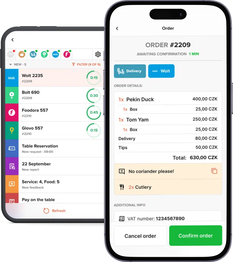 You receive and manage all orders from marketplaces on one device in one system - ChoiceQR