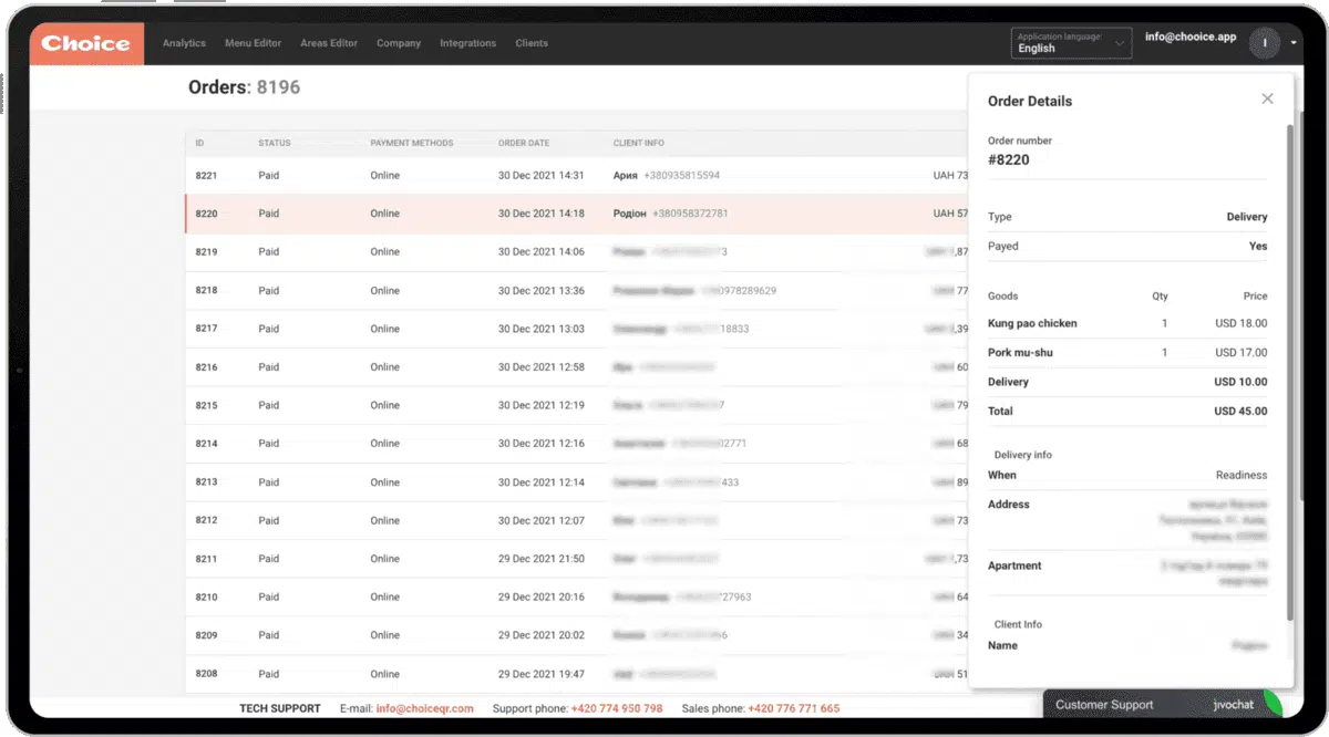 All statistics in your admin panel - ChoiceQR