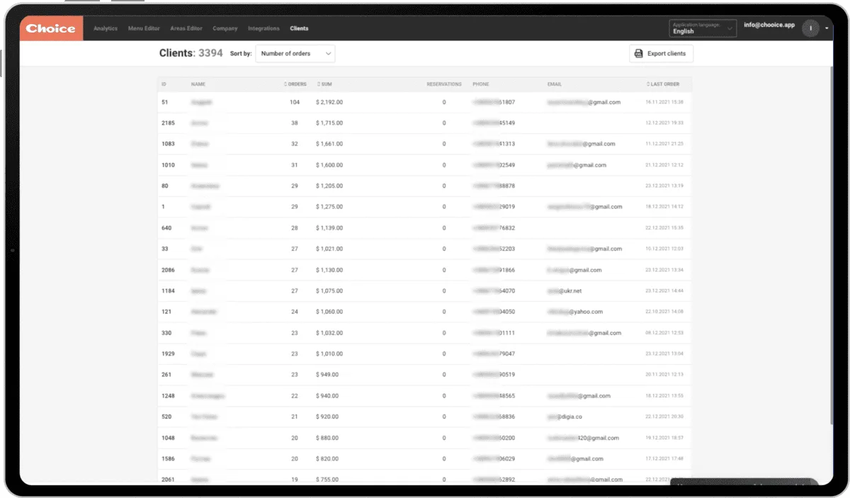 Customer database - ChoiceQR