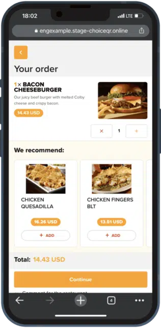 Increasing the average check - ChoiceQR
