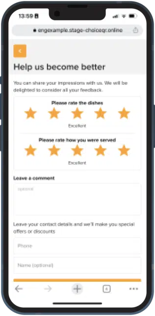Sammelt sofort Rückmeldungen von Kunden ein - ChoiceQR